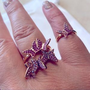 Swarovski Lilia Crystal butterfly stack ring